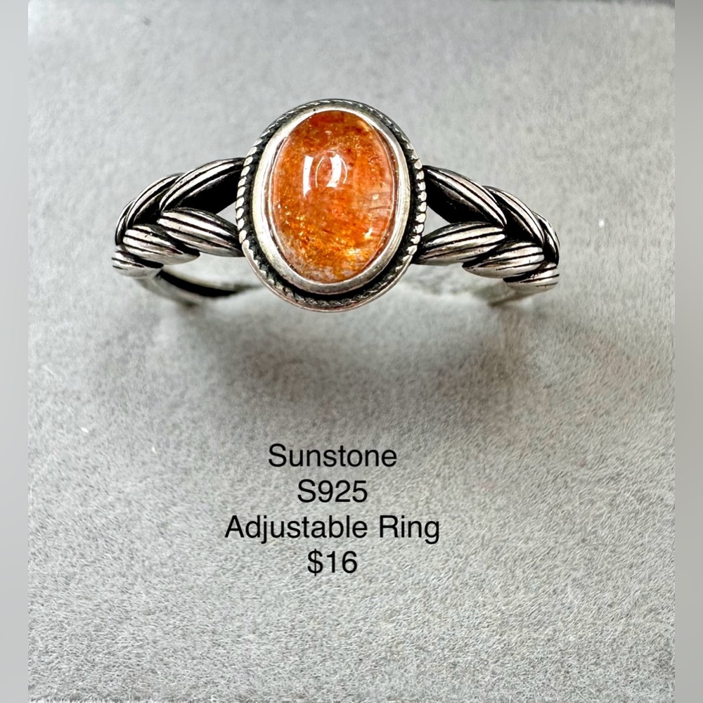 Sunstone Adjustable S925 Ring